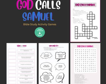 GOD CALLS SAMUEL Christian Teen Kid Crossword Puzzle Word Search Children Church Sunday School Lesson Activity Bible Study Quiz Game