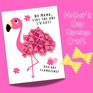 Manualidades para el Día de la Madre para niños, Manualidades fáciles para el Día de la Madre para guarderías, preescolares, jardín de infantes, Manualidades sencillas de cumpleaños para mamá, Manualidades con flamencos