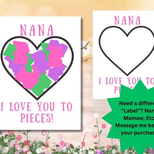 NANA - Travaux manuels pour la fête des mères pour les enfants, travaux manuels faciles pour la fête des mères pour « Nana » par des enfants, cartes d'anniversaire de Nana
