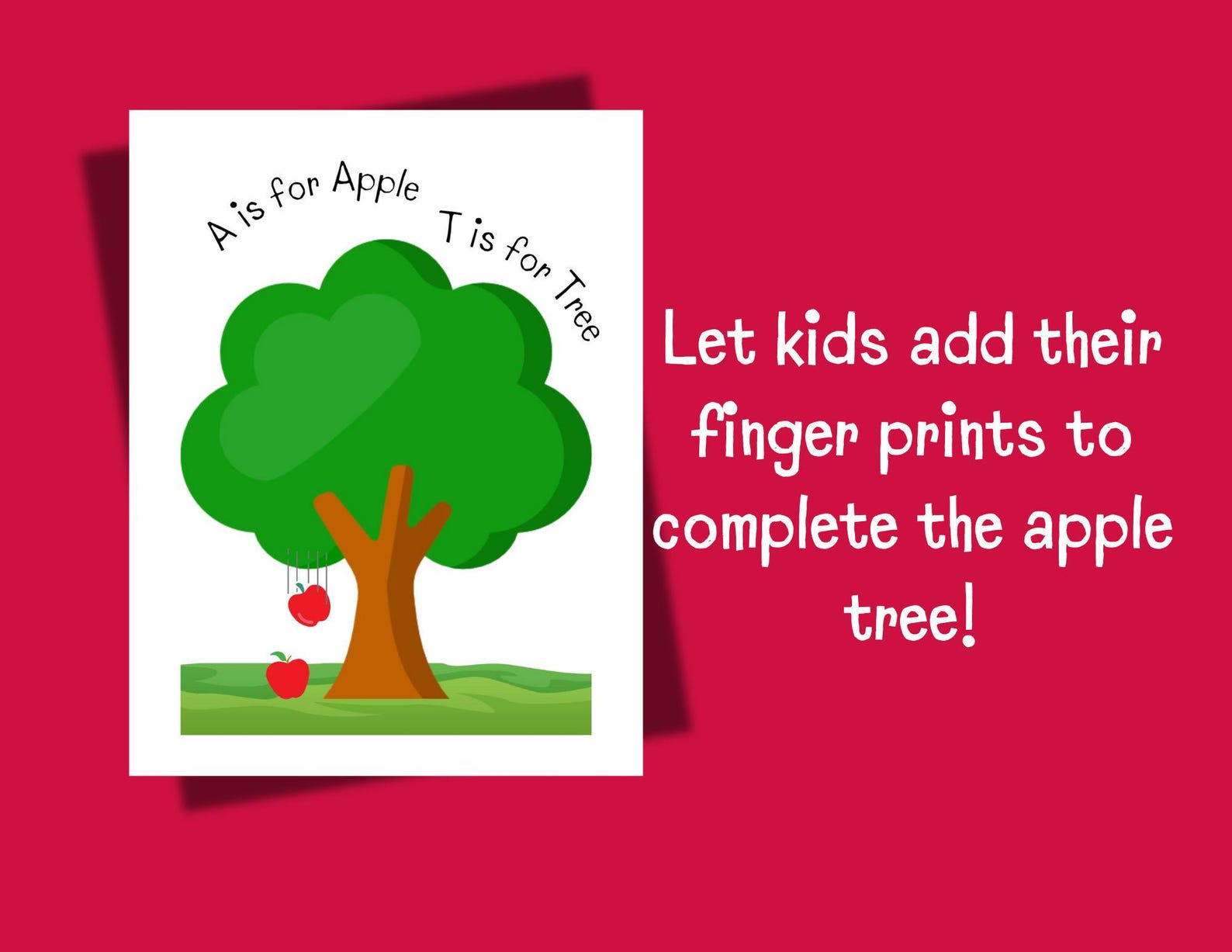 Apple Tree Craft, Finger Paint Crafting, Finger Print Apple Tree, Apple ...