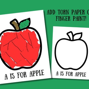 Modello Apple Craft per bambini,Lavoretto di ritorno a scuola, lavoretto primaverile per asilo nido, scuola materna, scuola materna, lavoretto Apple Lesson Plan