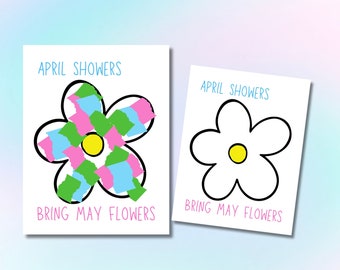 Spring Craft template for kids, Flower craft for daycare, preschool, kindergarten