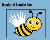 Spring Summer Bumble Bee craft Handprint crafts for spring Summer craft for daycare, kindergarten, homeschool. Spring crafts for toddlers