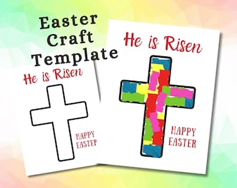 Manualidad de Pascua para niños, manualidad sencilla de Pascua para niños DYI, Él ha resucitado, Manualidades religiosas fáciles de Pascua para la escuela dominical