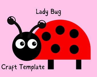 Lady bug craft template, Spring Craft for kids, Insect craft for daycare, preschool, kindergarten