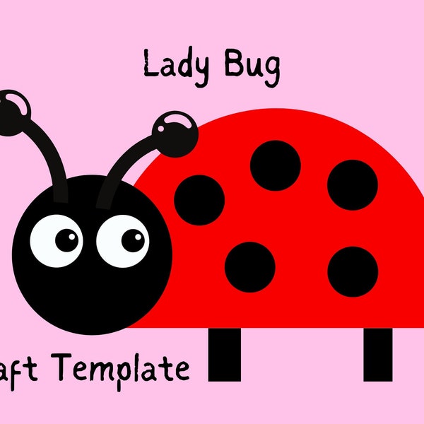 Lady bug craft template, Spring Craft for kids, Insect craft for daycare, preschool, kindergarten