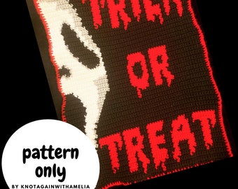 Ghost Face - Trick or Treat - tapestry crochet pattern