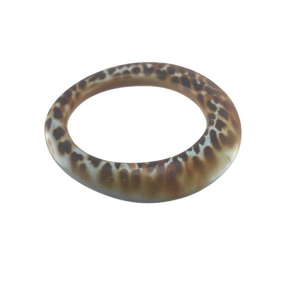 ヴィンテージ ブラウン 樹脂 バングル ブレスレット ラウンドシェイプ