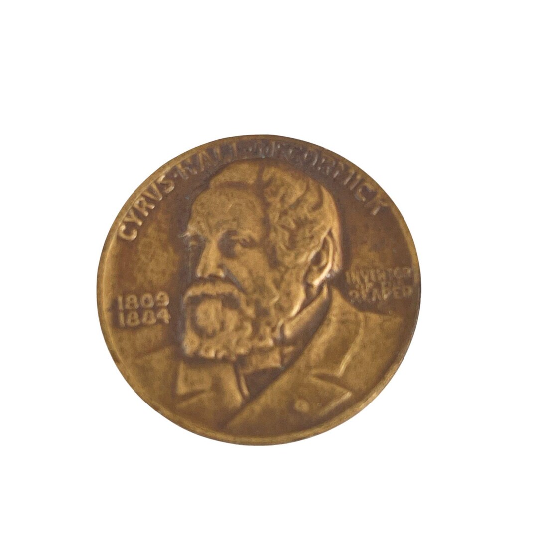 1931 Intl Harvester Reaper Centennial Coin Cyrus Mccormick Bronze