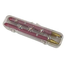 Rosa Kugelschreiber Set im strassverzierten Etui