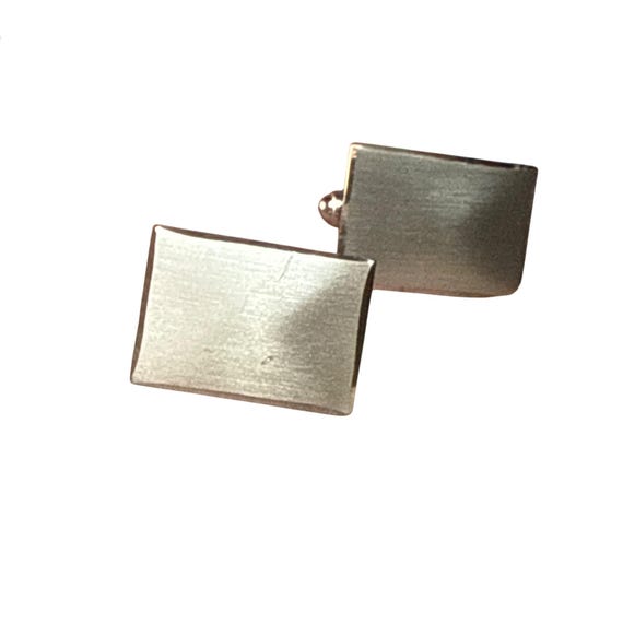 Sterling Silver Cufflinks Rectangular Engravable … - image 9