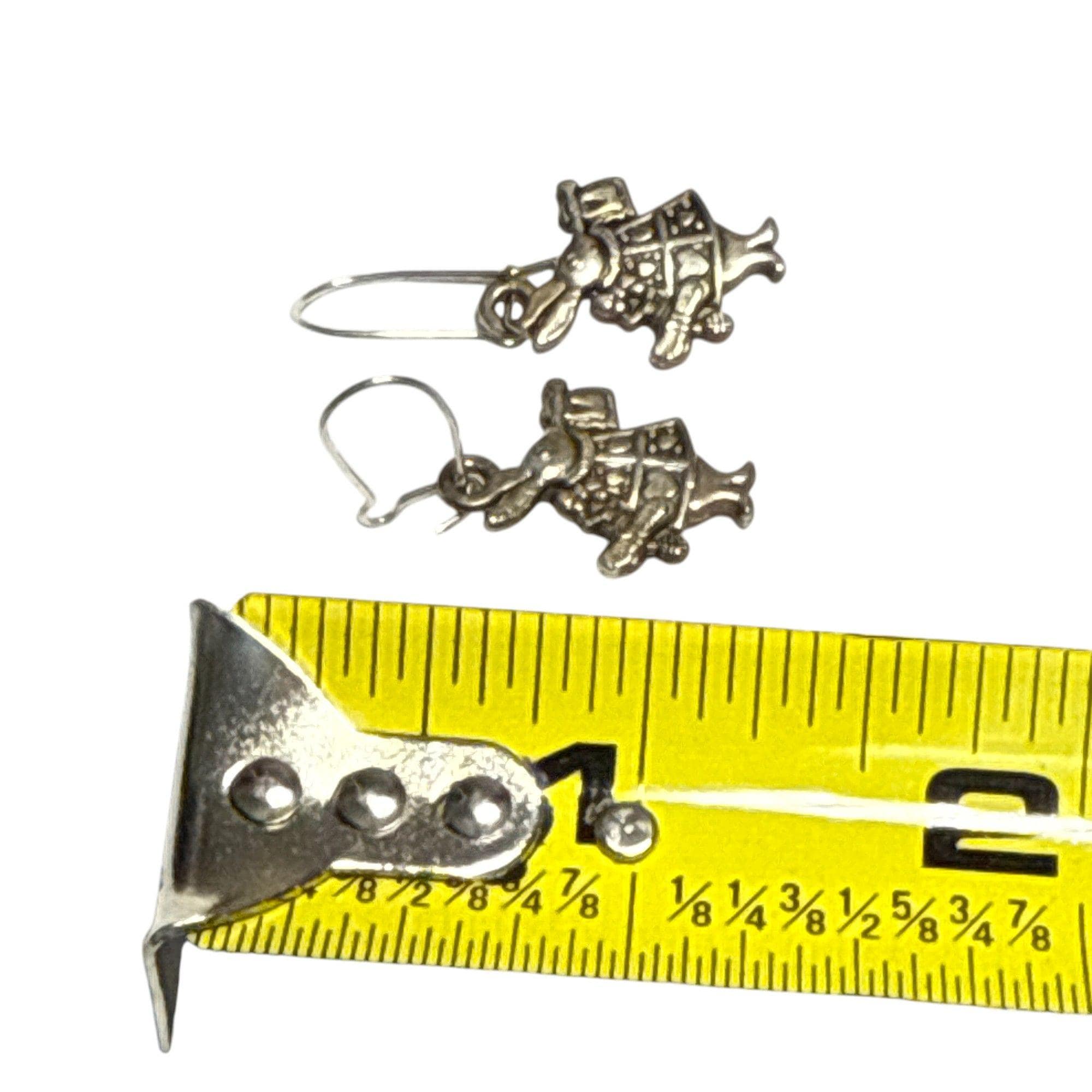 Boucles D'oreilles En Argent « Lapin Alice Au Pays Des Merveilles Perle Rouge