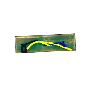 Enamel Copper 1970s Hand Made Abstract Art Brooch Pin