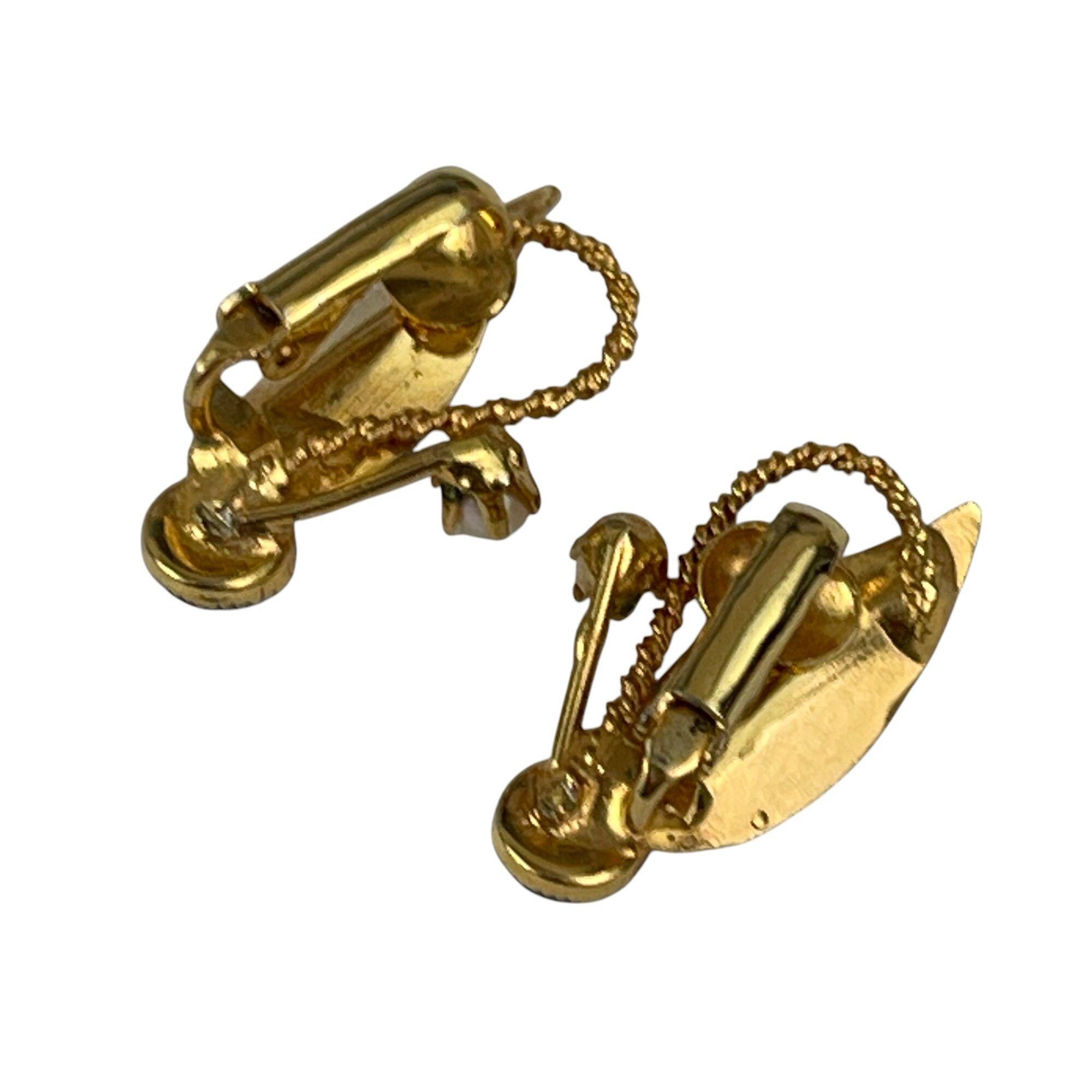 Boucles D'oreilles Vintage Clip | Perle Noire Et Or | Modèle 3339 | Occasion Parfait état