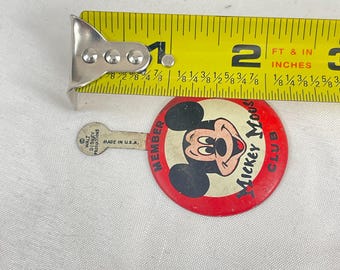 Vintage Mickey Mouse Club Button Pin Badge Walt Disney Original
