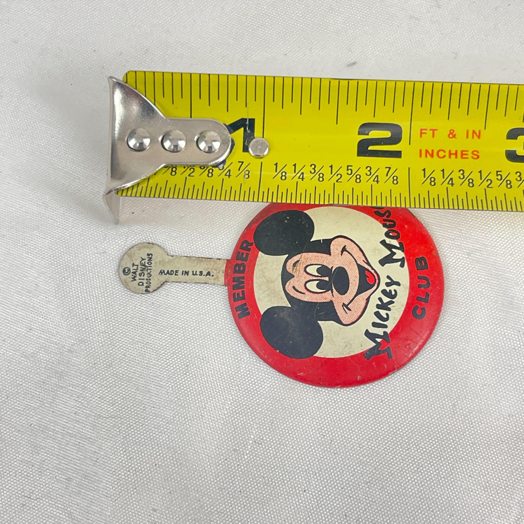 Vintage Mickey Mouse Club Button Pin Badge Walt Disney Original