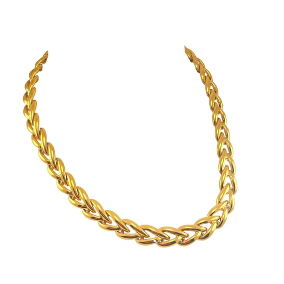 Napier Gold Plated Choker Necklace Vintage 1980s … - image 1