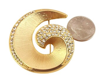 福袋 セール Jones Pin Swirl Tone Gold and Rhinestone Large York New アクセサリー