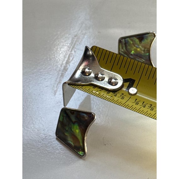 Abalone Shell Square Post Earrings Iridescent Stu… - image 6