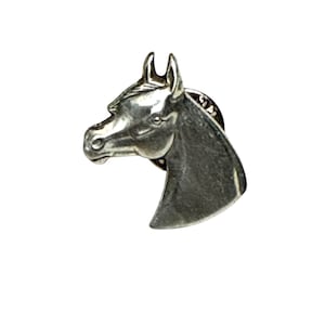 Horsehead Tie Tack Pin Equestrian Lapel Accessory Vintage Gold Tone Western