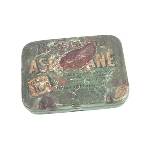 Vintage Rexall Brand Aspirane Tin 1930s Medicine Advertising Pill Box