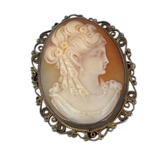 Broche Camée Résine Femme à L'oiseau - Style Vintage, Neuf Sans Emballage