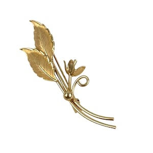 Danecraft Vintage 12K Gold Filled Flower Brooch Pin Signed Krementz Floral Design