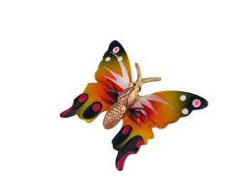 Vintage Enamel on Metal Large Butterfly Decorative Pieces to  display picture 1