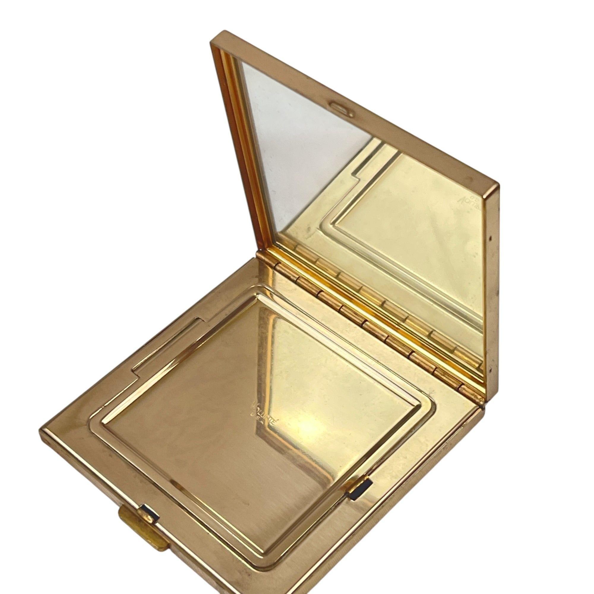 Vintage Volupte 1940s Powder Compact Gold-tone Square Powder