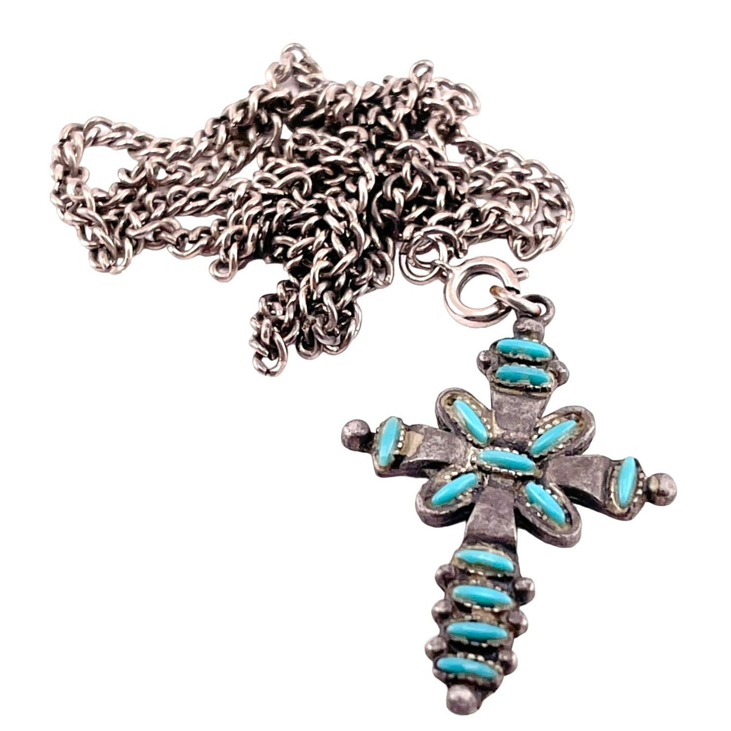 Vintage Florenta of California Cross Necklace, Faux