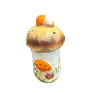 Vintage Merry Ceramic Mushroom Spice Salt Shaker Retro