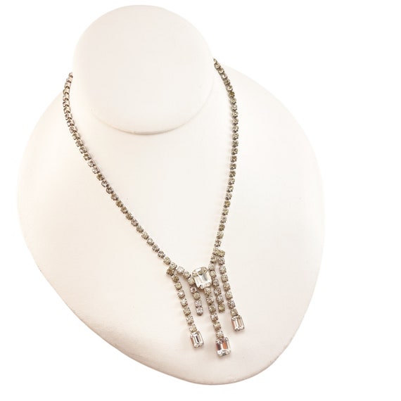 Vintage Coro Rhinestone Pendant Necklace, 1950s Costume