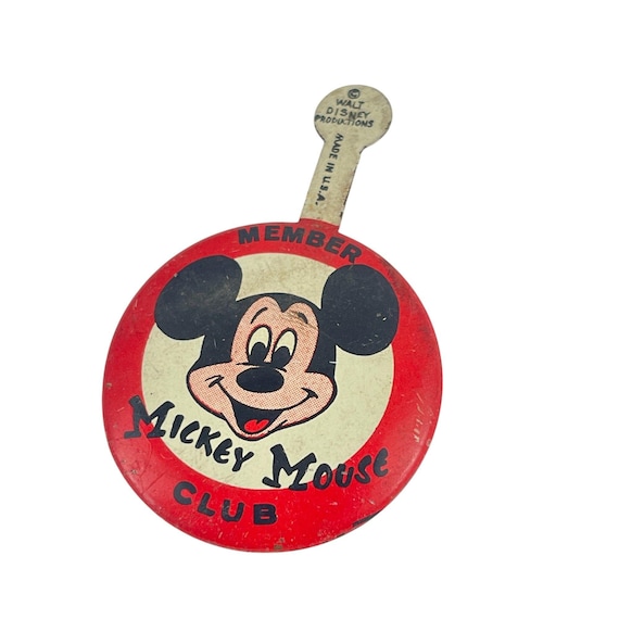 Vintage Mickey Mouse Club Button Pin Badge Walt Disney Original