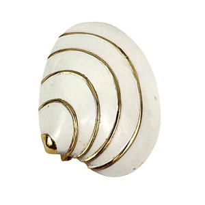 Retro Enamel Shell Vintage White Gold Shell Brooch Pin - Etsy