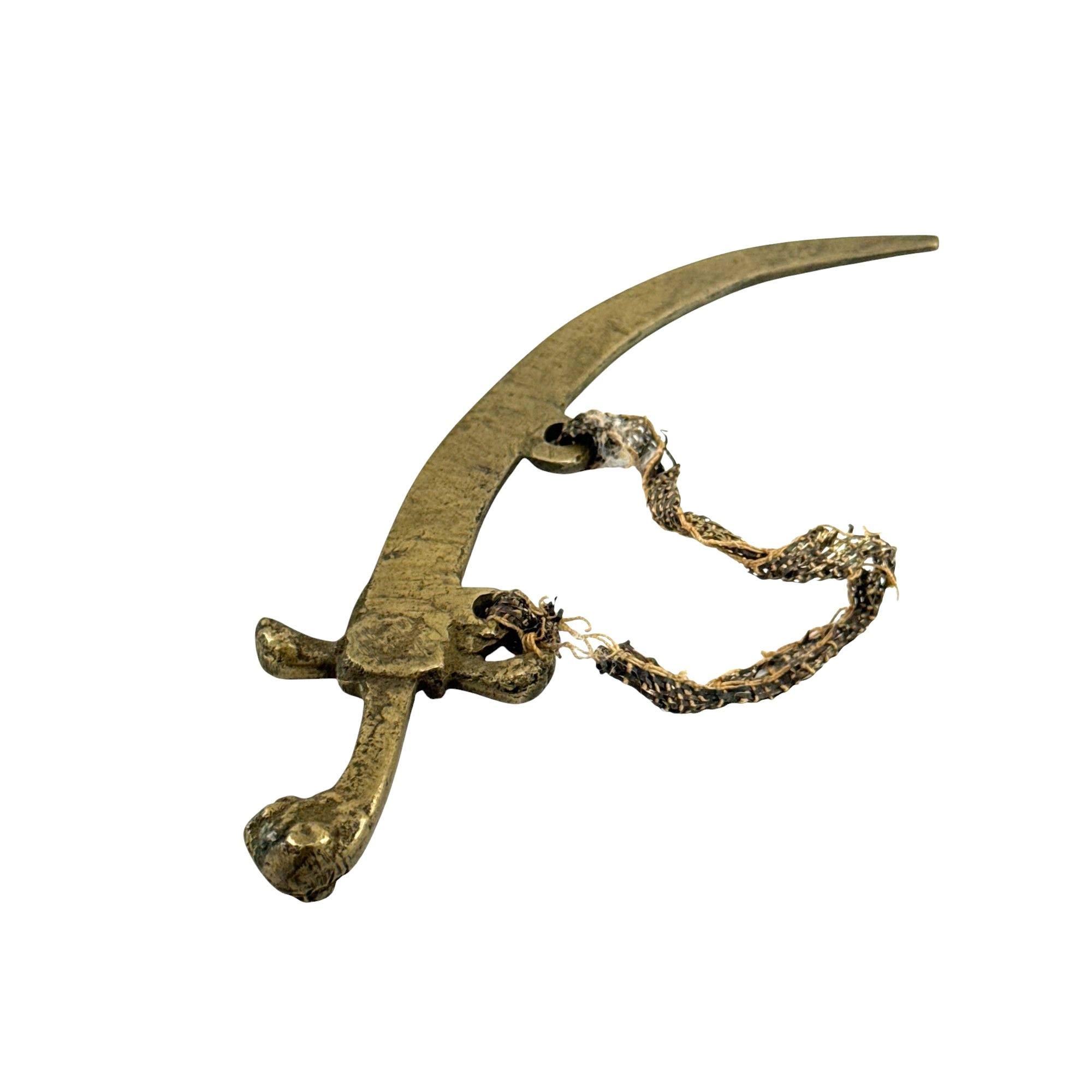 Antique Brass Decorative Scimitar Sword Wall Hanging Middle Eastern Style