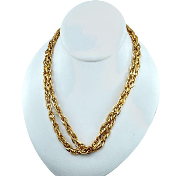 Vintage Vendome Gold Tone Double Strand Rope Chain Necklace 24 