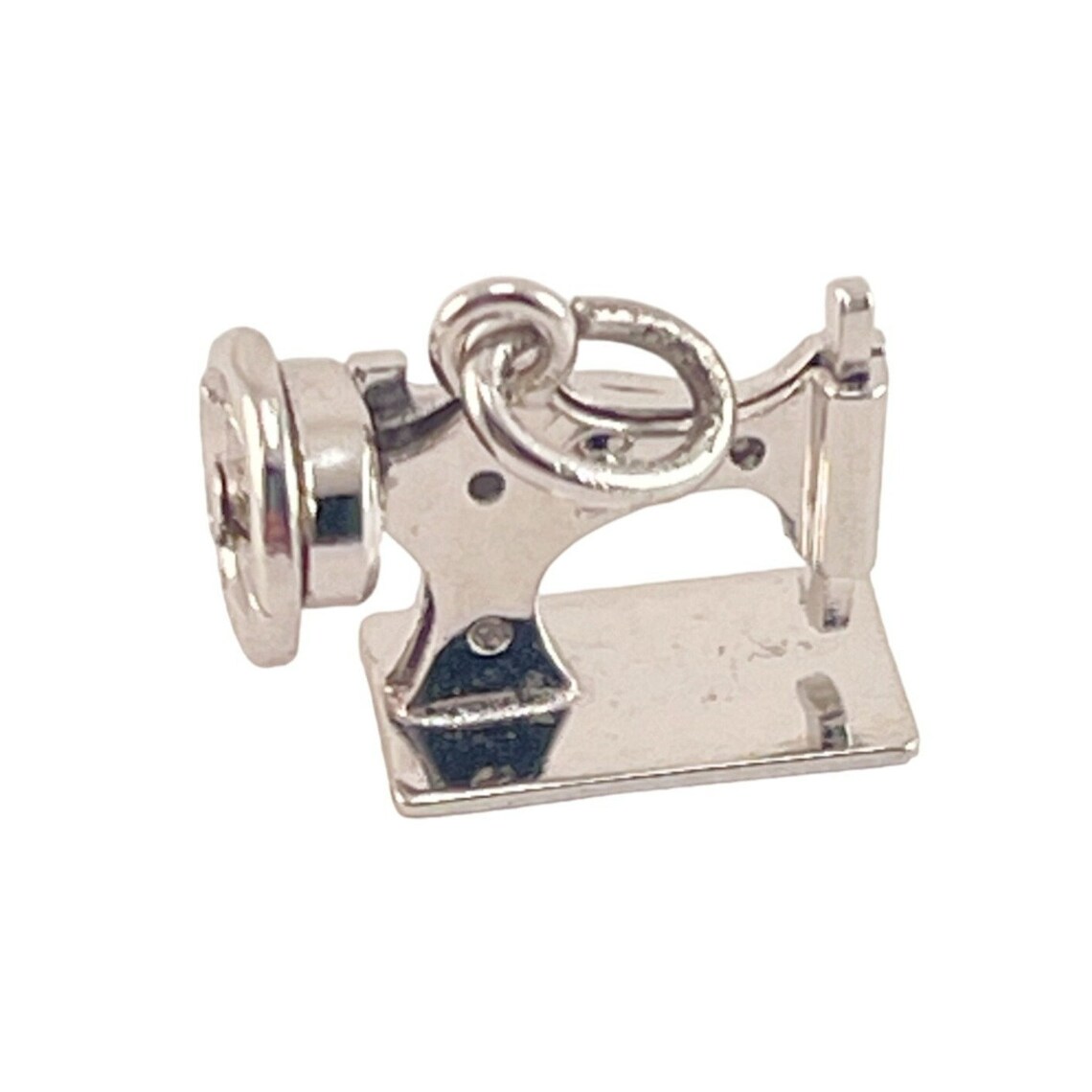 Miniblings Sewing Machine Charm Pendant – Silver Plated Metal, 20mm, With Snap Hook For Bracelets, Necklaces, Zips