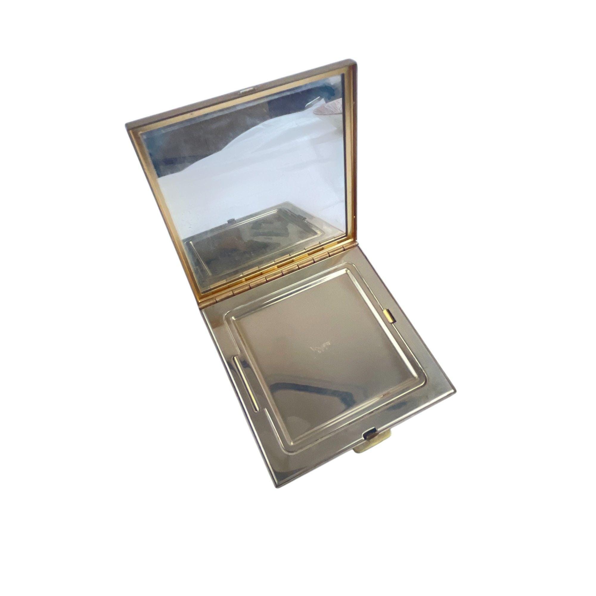1940年代 Volupte ヴィンテージ パウダーコンパクト ミラー 希少レア Vintage Volupte 1940s Powder Compact Gold-tone Square Powder