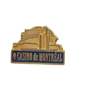 Casino de Montréal Souvenir Lapel Pin Gold Enamel Vintage Canada Badge