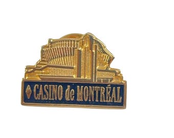 Casino de Montréal Souvenir Lapel Pin Gold Enamel Vintage Canada Badge