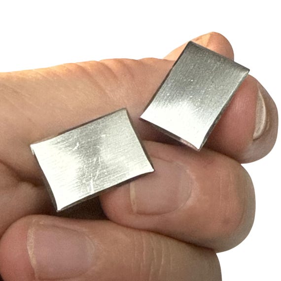 Sterling Silver Cufflinks Rectangular Engravable … - image 4