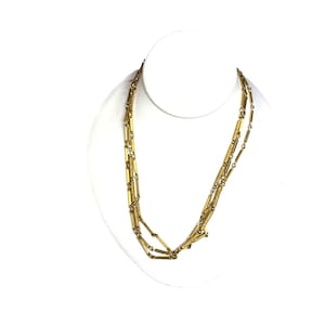Monet Gold Multi Strand Chain Necklace 29in Vintage Costume Jewelry Elegant