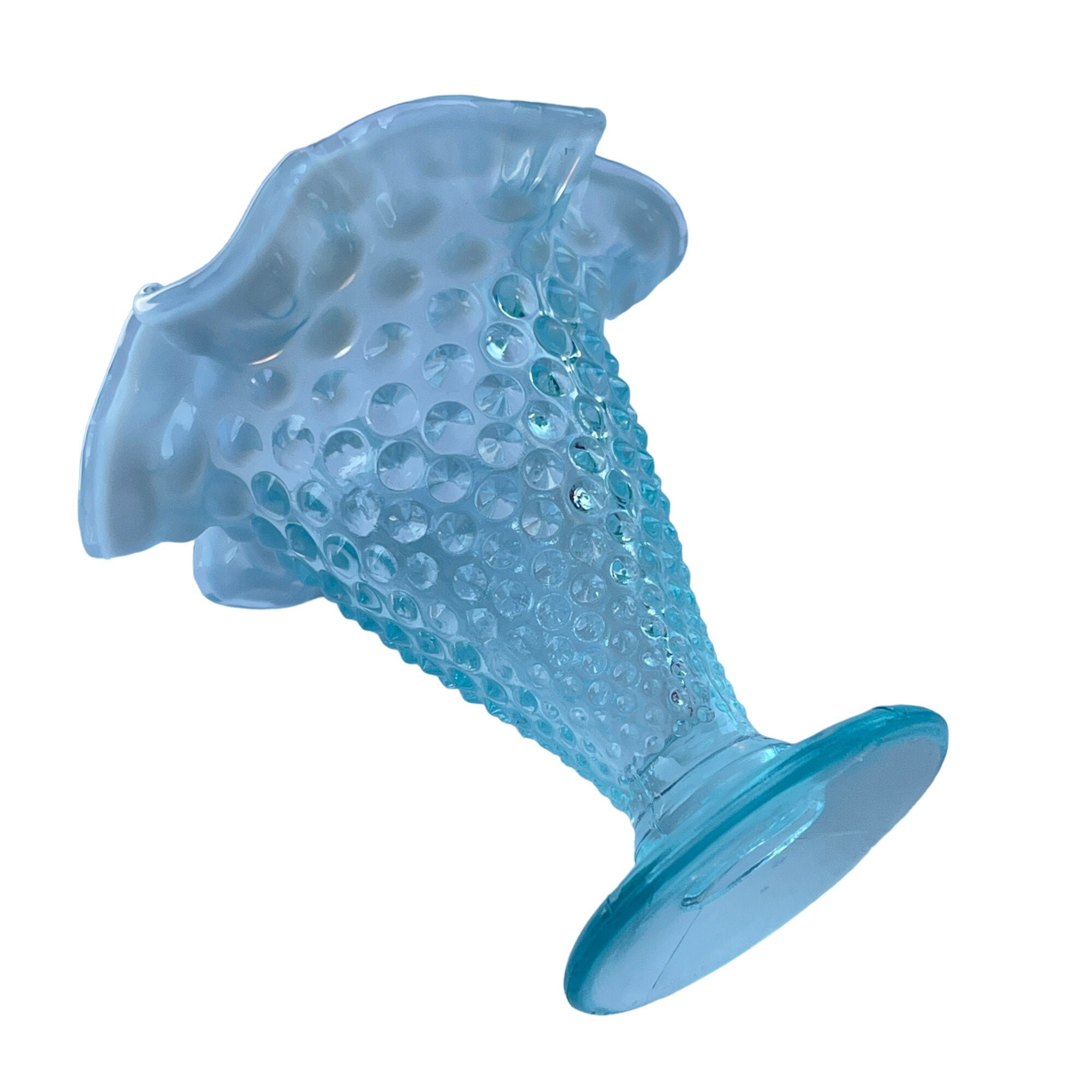 フェントン ヴィンテージ ライトブルー オパールセント ホブネイル