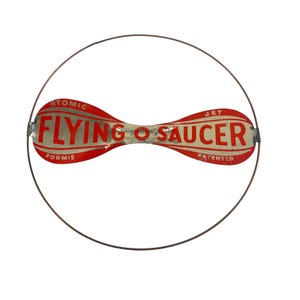 Vintage Atomic Flying Saucer Toy 1950s Formis Jet Spinner UFO Tin Litho