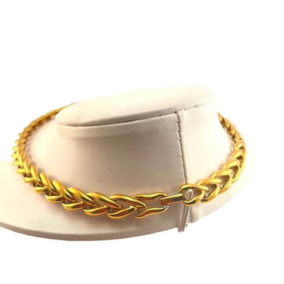 Napier Gold Plated Choker Necklace Vintage 1980s … - image 5