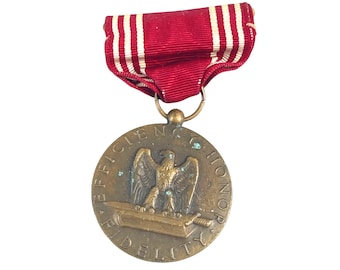 U.S. Army Good Seis Medaille Bandleiste WWII-Ära Bronze Adler Militärpreis