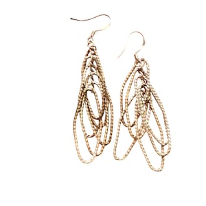 Sterling Silver Dangle Earrings Link Chain Drop Minimalist Jewelry Gift
