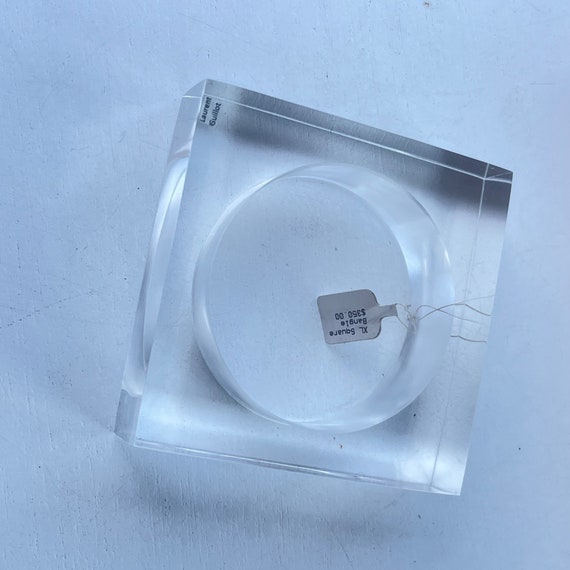 Laurent Guillot Lucite Square Bangle Bracelet Vin… - image 10