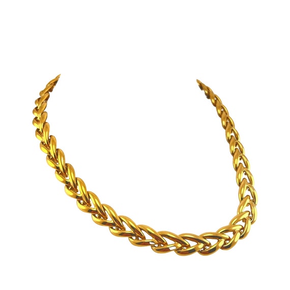 Napier Gold Plated Choker Necklace Vintage 1980s … - image 7