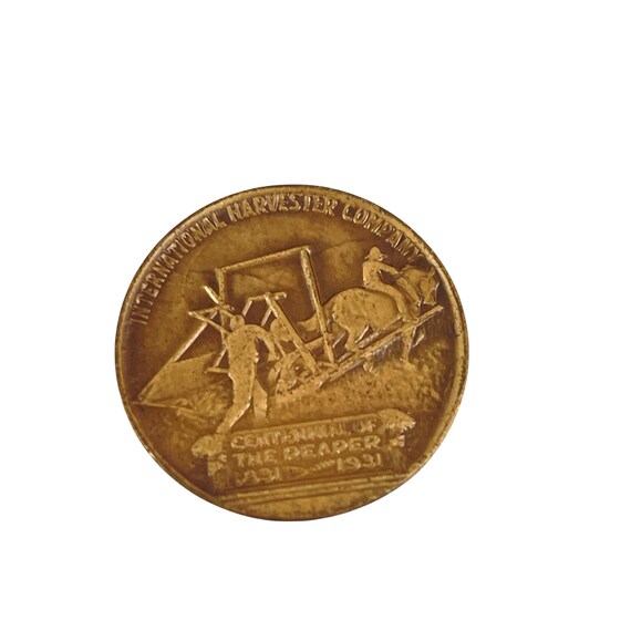 1931 Intl Harvester Reaper Centennial Coin Cyrus Mccormick Bronze